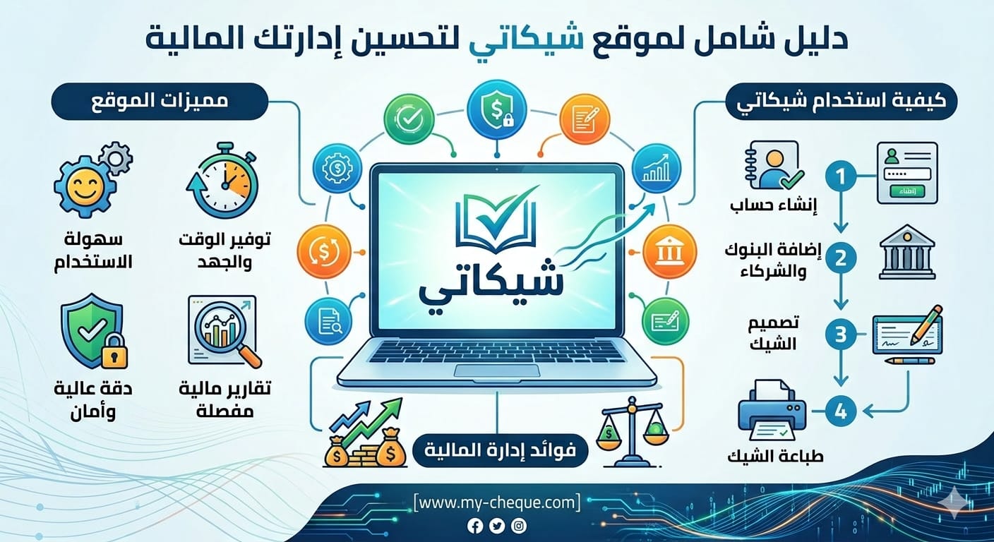 طباعة الشيكات أونلاين: دليل شامل لموقع شيكاتي لتحسين إدارتك المالية